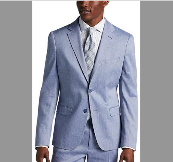 Navy Blue Calvin Klein Black Stripe Slim Fit Suit Calvin Klein X