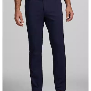 Jos. A. Bank Tailored Fit Active Five-Pocket Pants - Big & Tall 44W/30L Navy