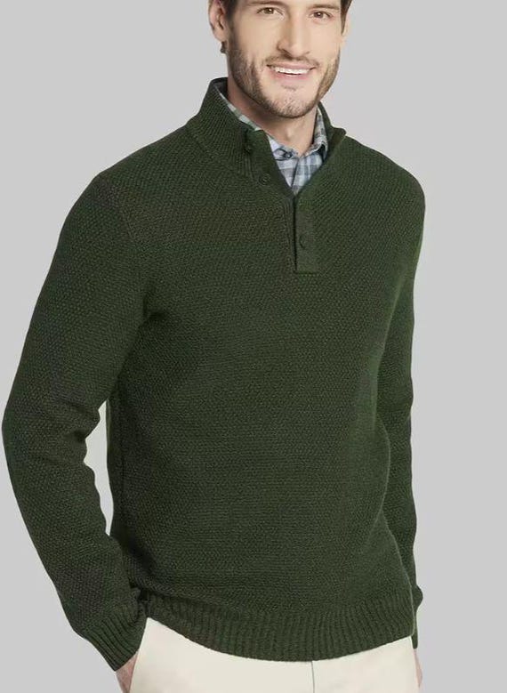 Jos. A. Bank Tailored Fit Waffle Knit Mock Neck Sweater Jos. A. Bank Tailored Fit Waffle Knit Mock Neck Sweater