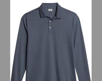 Polo à manches longues coupe moderne Joseph Abboud - Taille : M Couleur - Anthracite