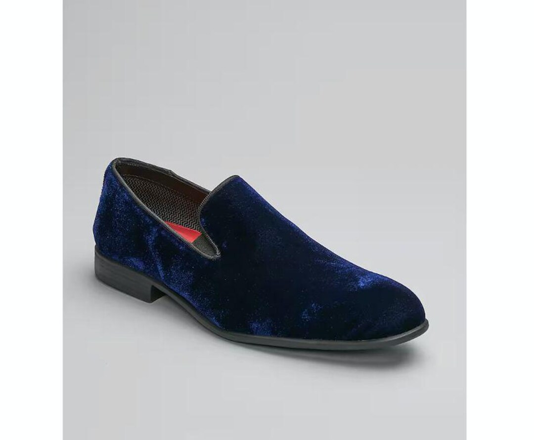 Belvedere Paolo Navy Velvet Slip-On Formal Loafers  8.5 D- Width Belvedere Paolo Velvet Slip-On Formal Loafers - Belvedere  main image 2