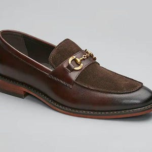Moretti Dickens Bit Loafers, Dark Brown Leather Slip-On Shoes :9.5 D-Width Bill Water Buffalo Penny Loafers - Burnt Cedar | Martin Dingman main image 4