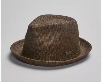 Jos. A. Bank Wool Herringbone Fedora-  L/XL