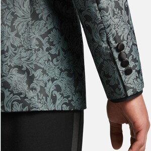 Egara Slim Fit Floral Dinner Jacket Mens Size 40R NWT Green image 2
