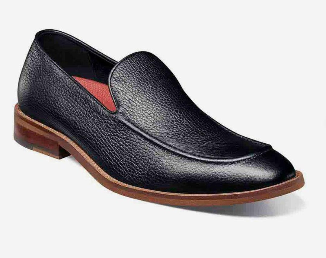 Mocassini Uomo Stacy Adams Phoenix - Vernice Nera, Nappa, Plantare Memory Foam - Taglia 42 EU