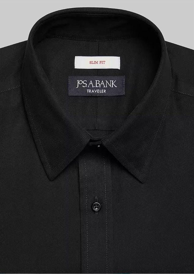 slim fit dress slacks Shop Jos A Bank Blue 100% Cotton Shirt main image 0