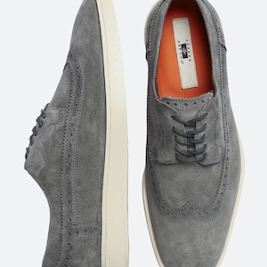 Joseph Abboud Enea Wildleder Wingtip Oxfords - 7 D Breite Herren Graue Abendschuhe