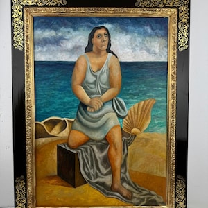 Antique Oil on canvas signed Picasso framed
