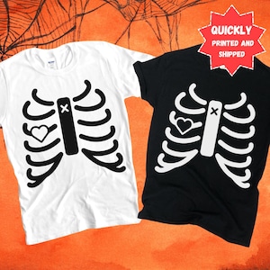 Skeleton Ribcage Ghost Shirt, Creepy Ribcage Shirt, Haunted Skeleton, Funny Scary Skeleton Halloween Tee, Spooky Halloween Tee