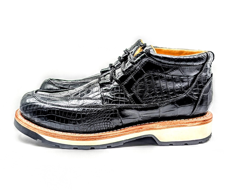 Blue Genuine Alligator Leather Boots Goodyear Norwegian Welt