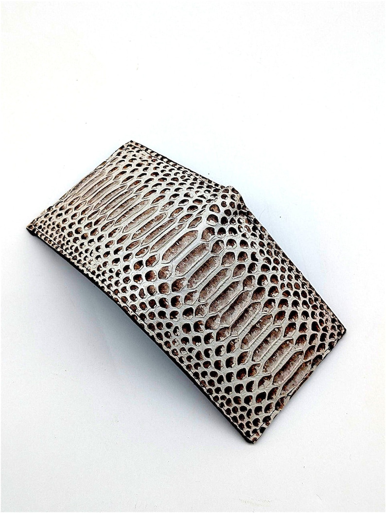 Handmade Snakeskin Bifold Wallet, Luxury Leather, 6 Card Slots image 5