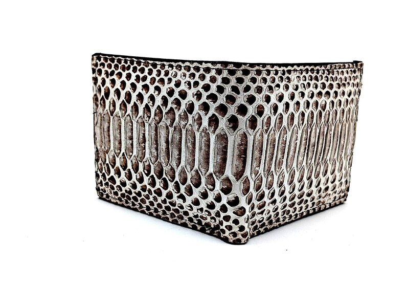 Handmade Snakeskin Bifold Wallet, Luxury Leather, 6 Card Slots image 4
