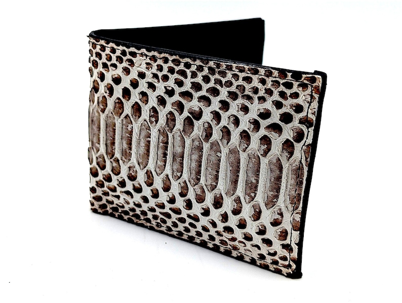 Handmade Snakeskin Bifold Wallet, Luxury Leather, 6 Card Slots image 3