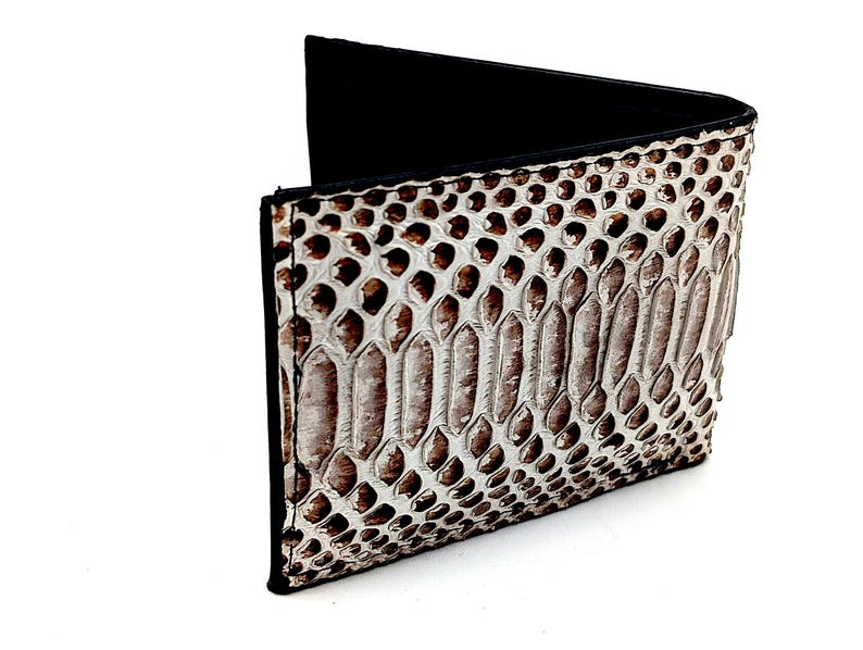 Handmade Snakeskin Bifold Wallet, Luxury Leather, 6 Card Slots image 8