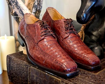 Handgemaakte alligatorleren oxford geklede schoenen - heren 12