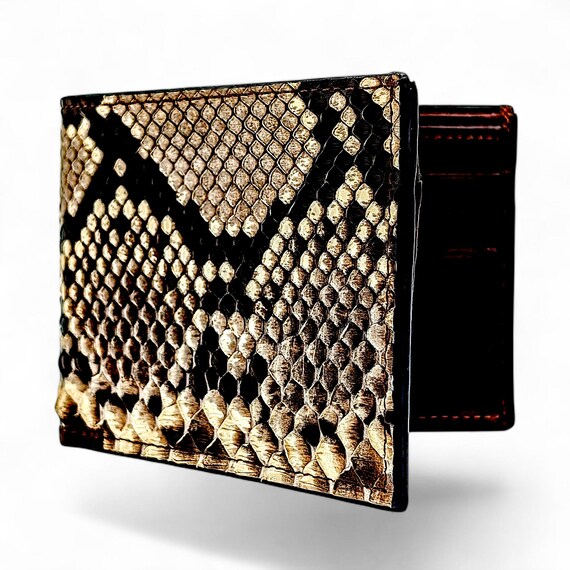 Snakeskin Leather Wallet, Detachable Window ID, Python Western