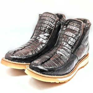 Alligator & Ostrich Leather Ankle Boots, Goodyear Welt, Size 9.5 image 1