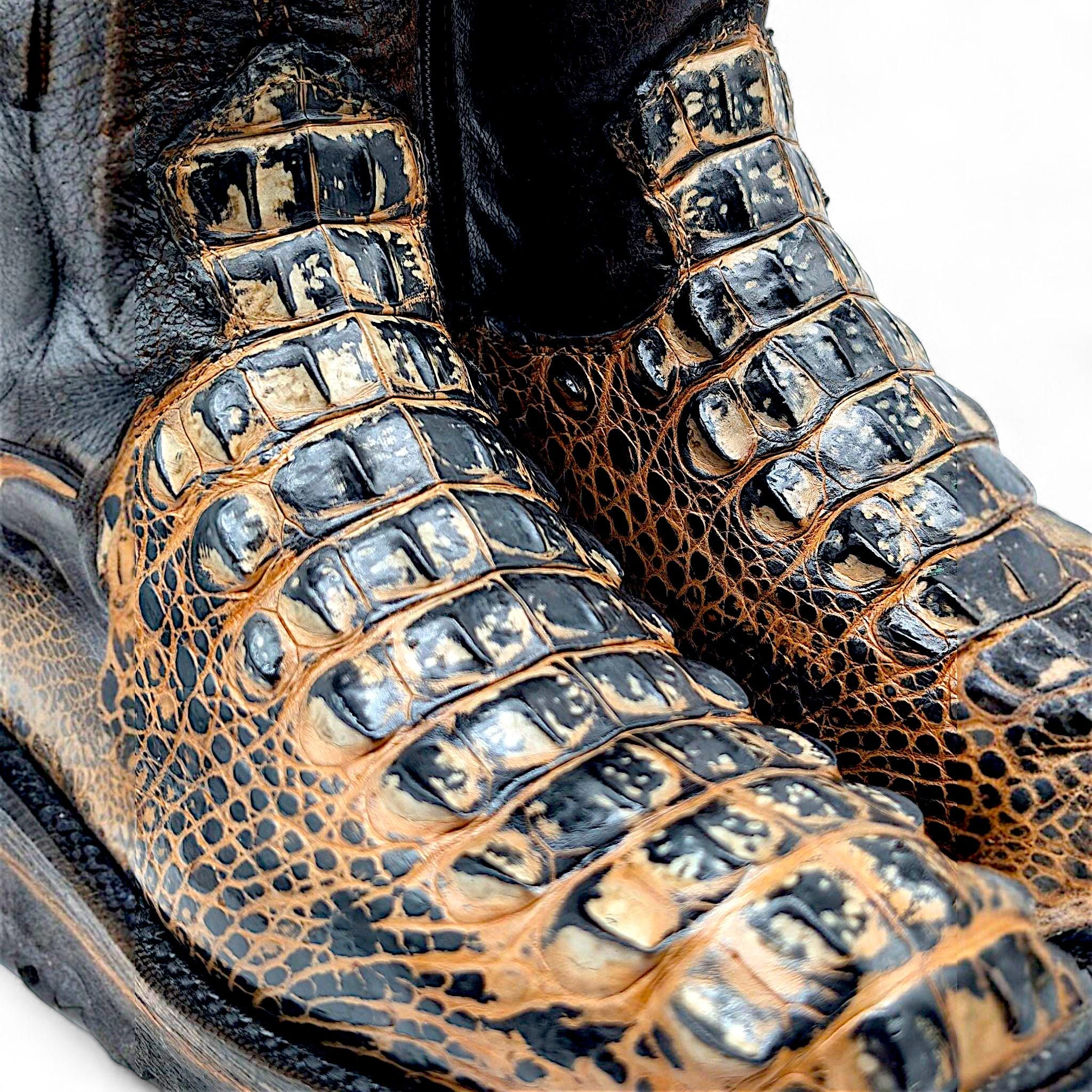 Alligator Hornback Leather Cowboy Boots, Handmade Goodyear Welt