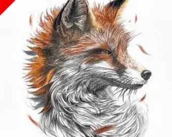 キツネの絵 オリジナル色鉛筆アート - 野生動物アート - Etsy 日本