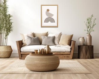 PLR Mid Century Wall Art Set | 3 Editable Canva Prints | Minimalist Home Decor | Instant Download Decor for Living Room