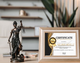 Editable Certificate of Recognition, Customizable Award Template for Employee Appreciation Gift, Achievement Award Template