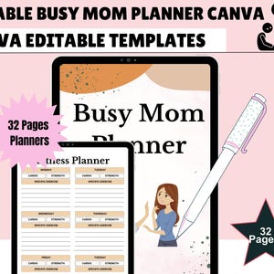 Busy Mom Planner Digital Template Stay at Home Mom Planner Life Organizer for Mom Life Planner Printable Editable Task Planner for Busy Moms