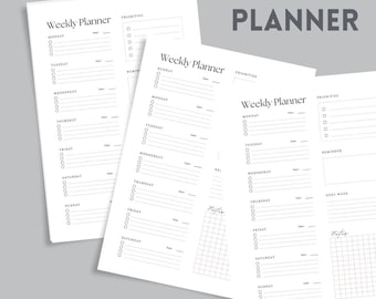 Digital Minimalist Weekly Planner, simple PDF document for weekly planning, perfect gift for organizers, Ideal gift for busy individuals
