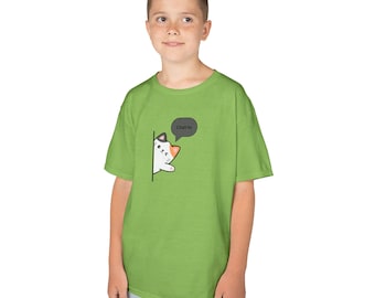 T-shirt Enfant Chat-lu, Chandail Chat Mignon, Vêtement Humour Fille et Garçon, Jeu de Mots Rigolo, Cadeau Enfant