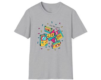 Camiseta retrô dos anos 90, Suéter infantil nostálgico dos anos 90, Fita cassete e console vintage, Presente para adultos millennials, Moda Y2K