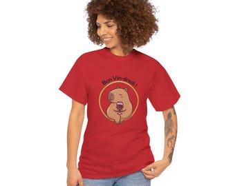Capybara Wine Friday T-shirt, Humorous Wine Sweater, Funny Adult Clothing, Gift for Office Colleagues, Aperitif Lovers