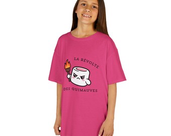 T-shirt Enfant La Révolte des Guimauves, Chandail Drôle Camping, Vêtement Garçon et Fille Feu de Camp, Cadeau Petit Campeur