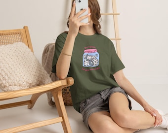 Camiseta "Não entre em pânico! Tomei meus remédios", humor adulto, suéter kawaii com gato, presente para professores de educação especial e profissionais de intervenção, saúde mental.