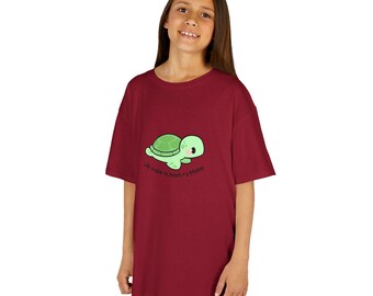 T-shirt Enfant Je Vais à Mon Rythme, Chandail Tortue Mignonne, Vêtement Unisexe Garçon Fille, Style Kawaii, Bienveillance