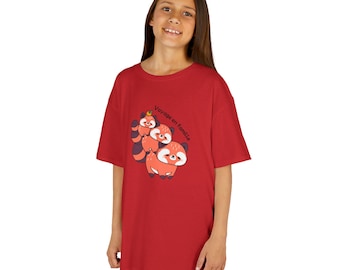 T-shirt Enfant Voyage en Famille, Chandail Panda Roux Mignon, Vêtement Vacances Unisexe, Cadeau Road Trip