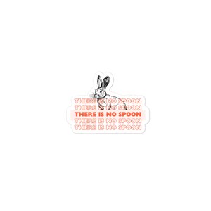 Fun and Trendy White Rabbit Sticker - 4 in x 4 in - Bubble Free - White and Orange Color Scheme