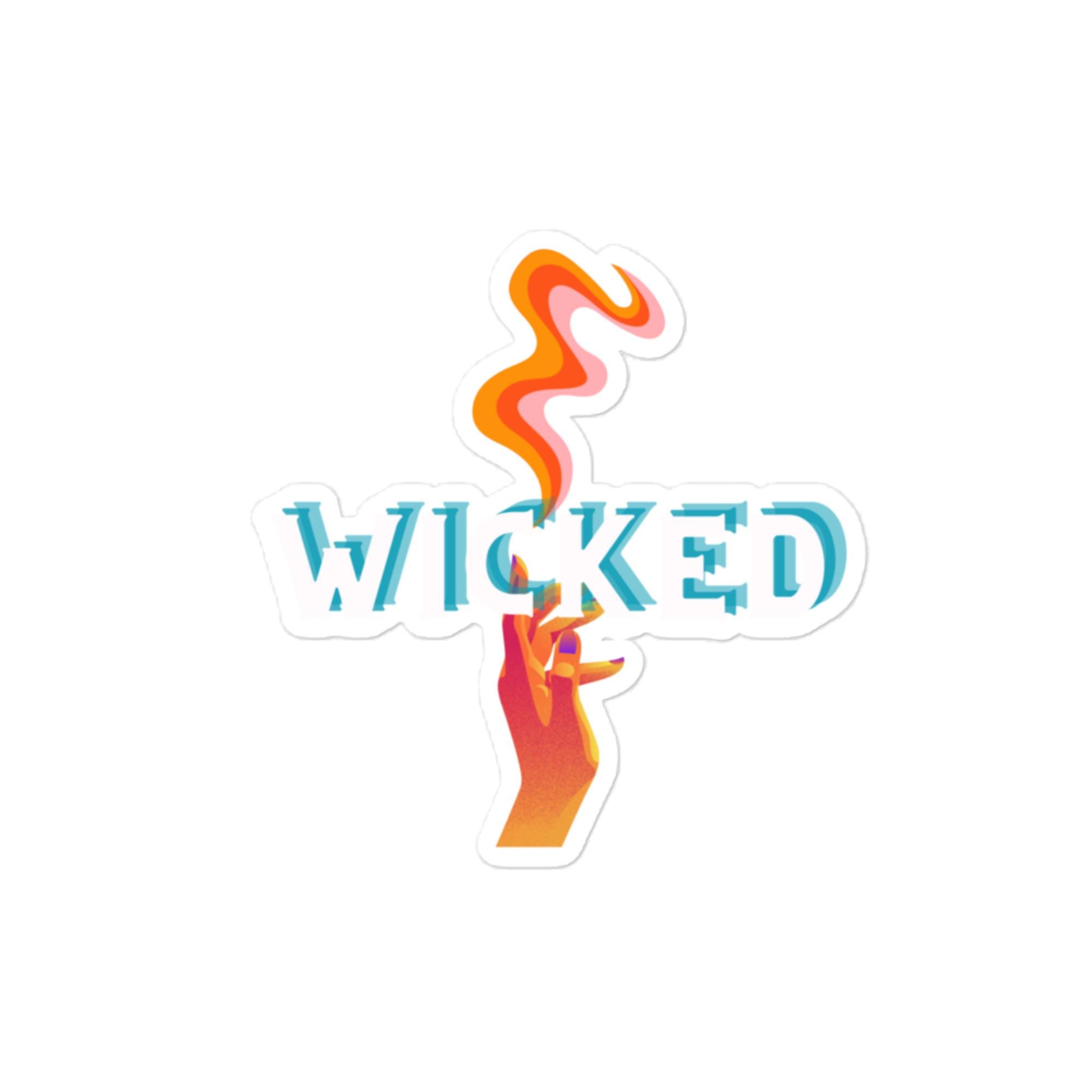 Wicket Sticker Design Unique Wicked Sticker - 4 in X 4 in - Bubble Free - White, Orange and ...