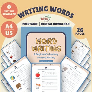 Esercizi di scrittura per bambini: esercizi di tracciamento delle lettere dalla A alla Z (download digitale)