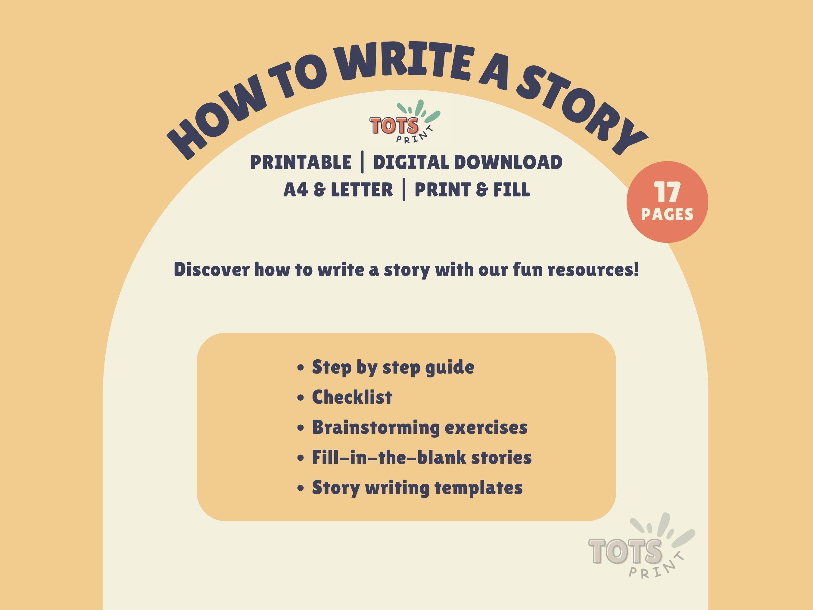 Kids Story Writing Guide: Printable Worksheet, Creative Prompts (PDF ...