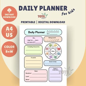 Daily Planner for Kids | Printable | Daily Schedule | Daily Routine ...