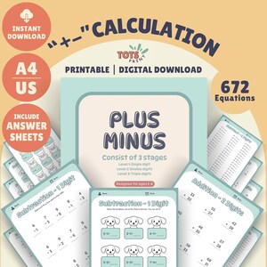 Matematiska additions- och subtraktionsarbetsblad: Utskrivbara för grundskolan (PDF)