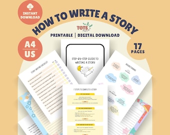 Guida alla scrittura di storie per bambini: foglio di lavoro stampabile, spunti creativi (download PDF)