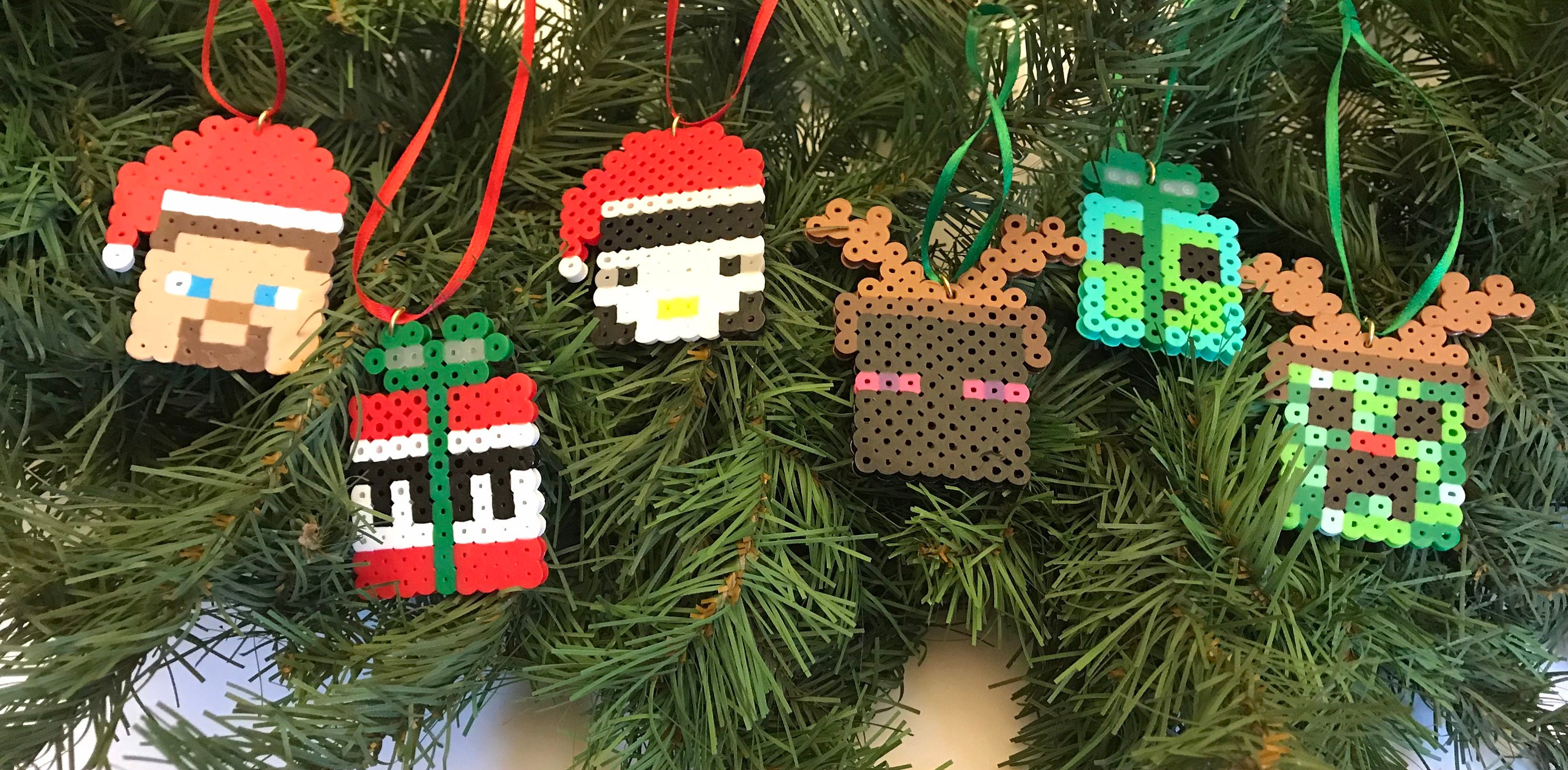 Minecraft Christmas Ornamentsstocking Stuffers Pixel Art - Etsy UK
