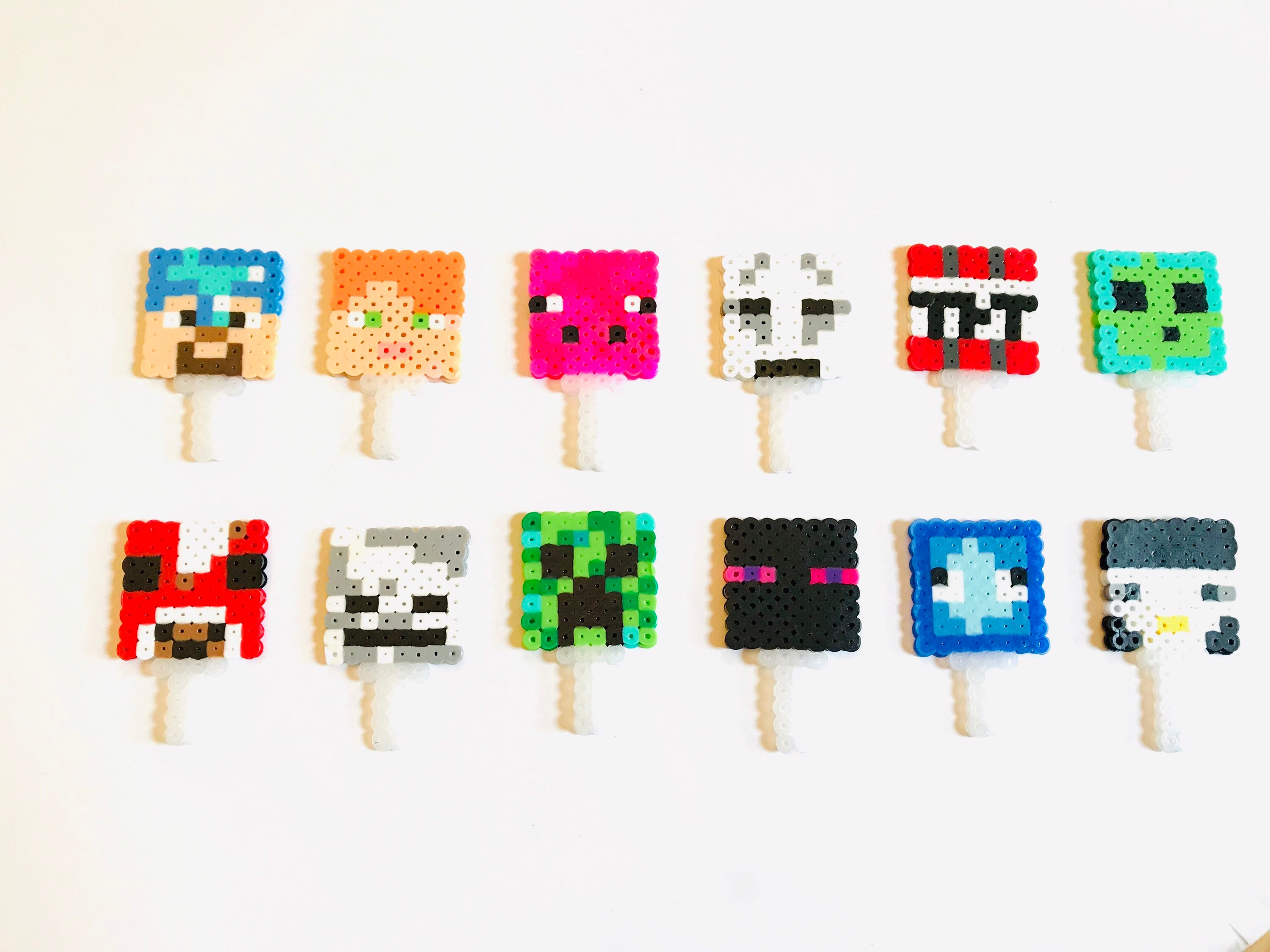 Minecraft Perler Character Cupcake Toppers
