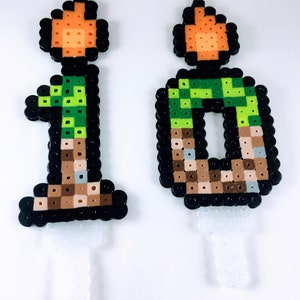 Mine Craft Themed cake topper, Happy Birthday, 8 bit pixel fan art, cake toppers, party favors, TNT candles, custom numbers image 6