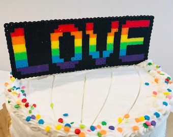 Celebrate LOVE!! Rainbow wedding cake topper -gay wedding - pride party -LGBT anniversary- reusable cake topper -gay marriage