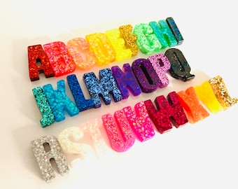 Glitter Alphabet Magnet Set: Rainbow ABC Learning, Sensory Play