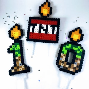 Mine Craft Themed cake topper, Happy Birthday, 8 bit pixel fan art, cake toppers, party favors, TNT candles, custom numbers image 4