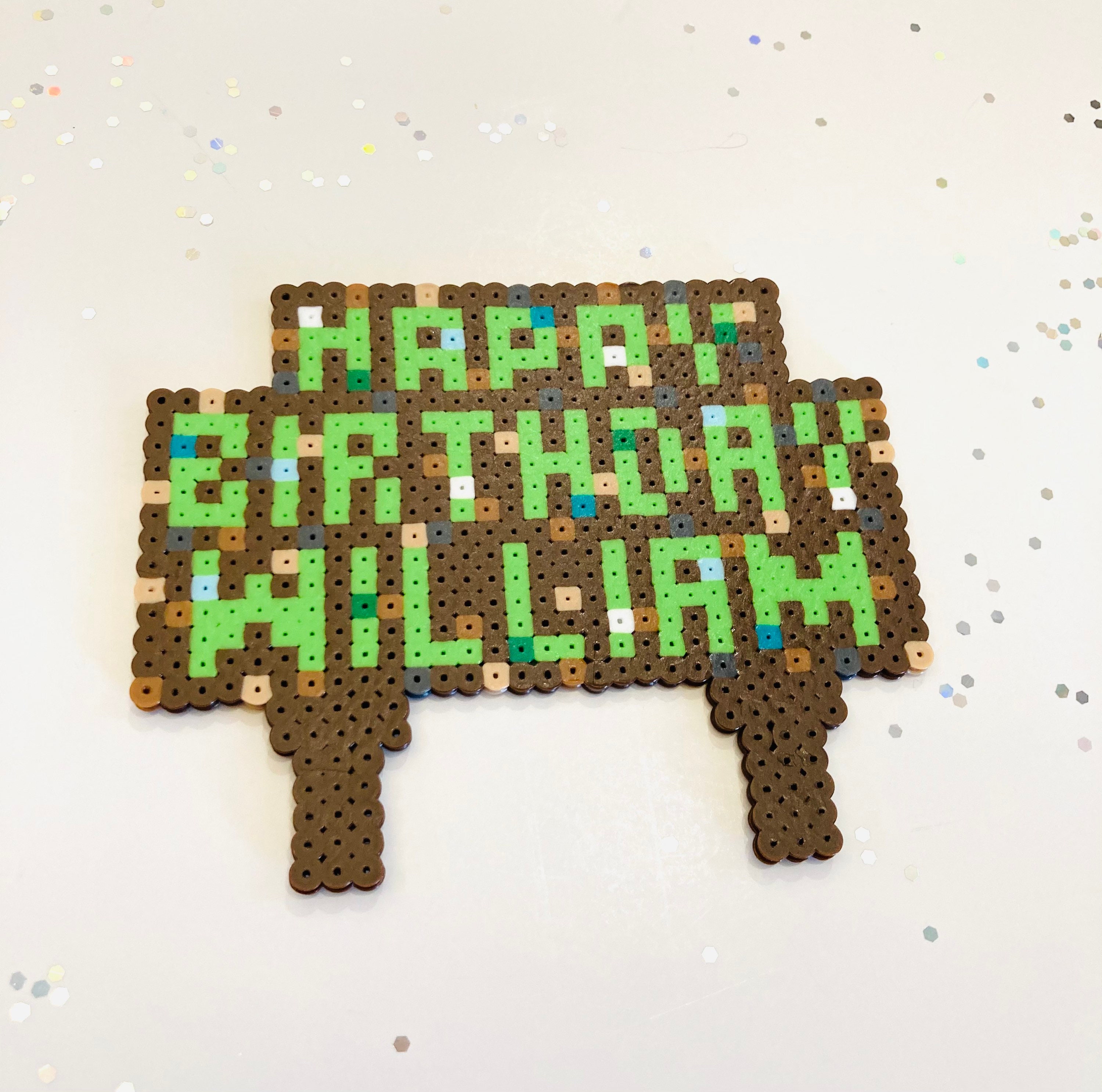 Minecraft Birthday Sign & Faux Candles