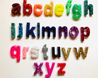 Lowercase alphabet resin magnets/ alphabet set/ sensory play/ Montessori Learning / teachers gift/ homeschooling/ toddler gift/ alphabet