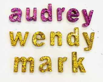 Personalized NAME resin letter magnets / customizable lowercase letters/ homeschooling/ teachers gift/ sensory play/ monogram name magnets